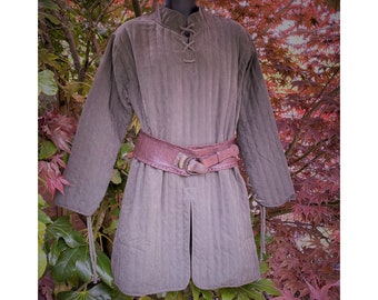 LARP Thin Gambeson - Brown Cotton Padded Tunic