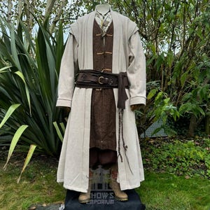 Beige Full Length Robe for LARP, Cosplay, Renfaire, and Fantasy Events