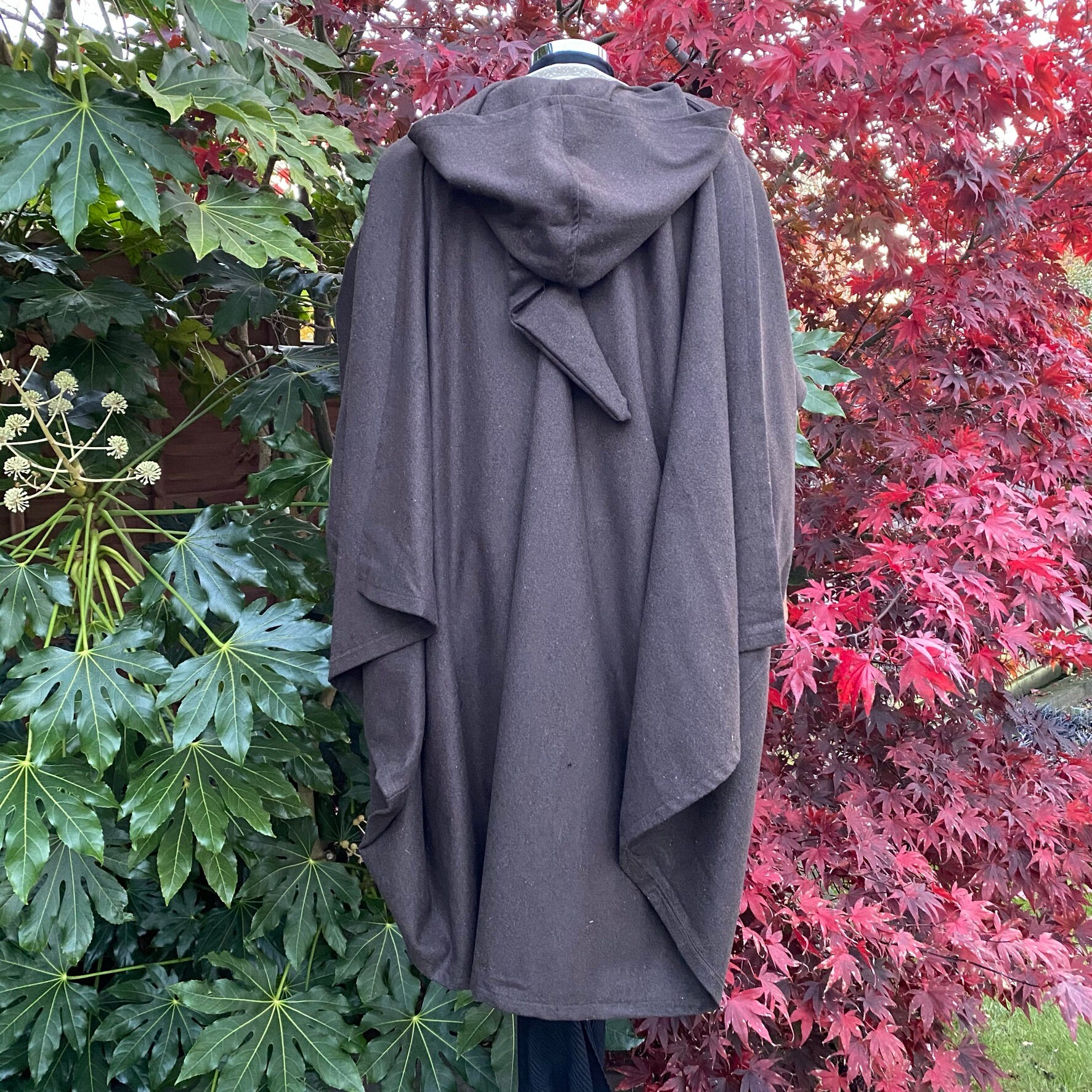 LARP Cloak With Fur Mantle / Cape / Dark Brown / Wool / 4 Way | Etsy UK