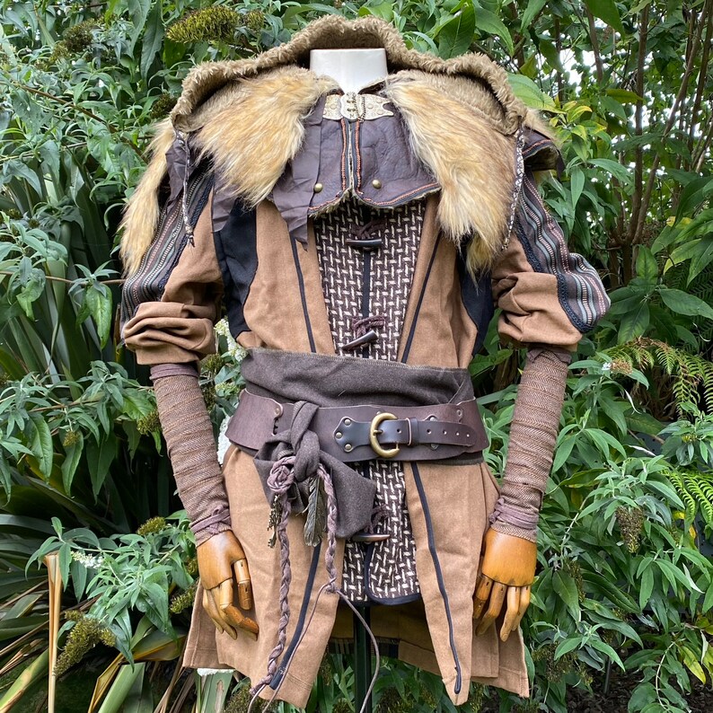 Medieval Arm Wraps Brown Herringbone Wool for LARP Cosplay Etsy UK