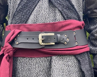 The Magnificent LARP Belt - Black Buffalo Leather |For LARP, Medieval, Viking, Celtic, Warrior, Fantasy, Cosplay, Ren Faire