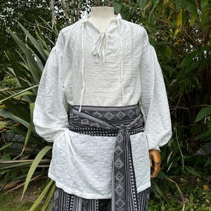 Medieval Shirt Texture White – Cotton | Pirate Shirt, Poet Shirt, Musketeer, Viking, Fantasy Cosplay, Ren Faire, LARP