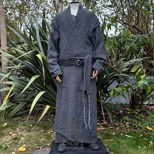 Apprentice Robe - Grey Herringbone | LARP, Paladin, Knight, Rogue, Ranger, Wizard, Medieval, Warrior, Assassin, Fantasy, and Ren Faire