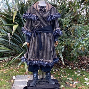 Arcane Shaman Basic Costume Set - 3 Pieces | Tunic, Hood & Sash | For LARP, Medieval, Viking, Druid, Warrior, Barbarian, Cosplay,Ren Faire
