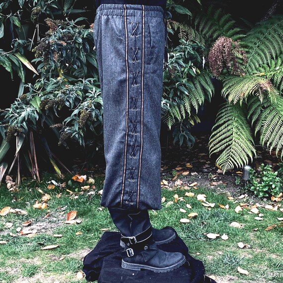 Pantaloni larghi da uomo, pantaloni da pirata in stile medievale