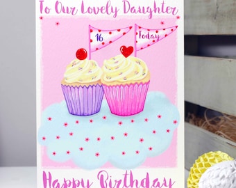 Personalised Cupcake Retirement Card / Eat Cake / Card for females, Work, Grandparent, Sister, Niece, Cousin / any age / Liza J design