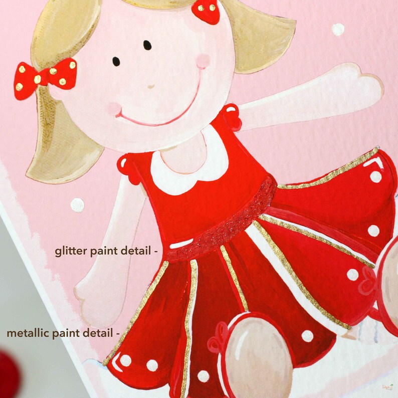 Personalised Rag Doll Girl 1st Christmas Card / Baby's First Christmas, Daughter, Granddaughter / Liza J design image 4