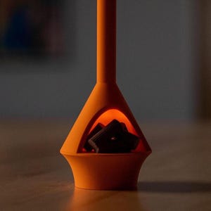 Mid-Century Fireplace Table Lamp: 3D Printed LED Tea Light Holder