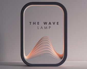 The Wave Lamp | 3D Printed Sunset Night Light | Modern Minimalist LED Table Lamp | USB Ambient Mood Light | Calming Desk Decor Gift