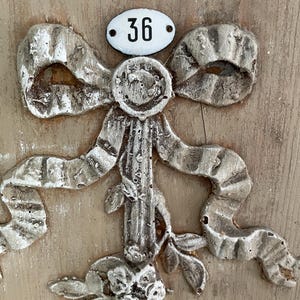 Vintage French Enamel Plaque// Antique Enameled Sign// Vintage Enamel Numbers// Industrial Sign
