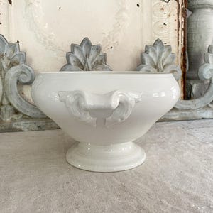 Antique White Ironstone Tureen// Vintage French Tureen// White Soup Tureen// Vintage White Tureen