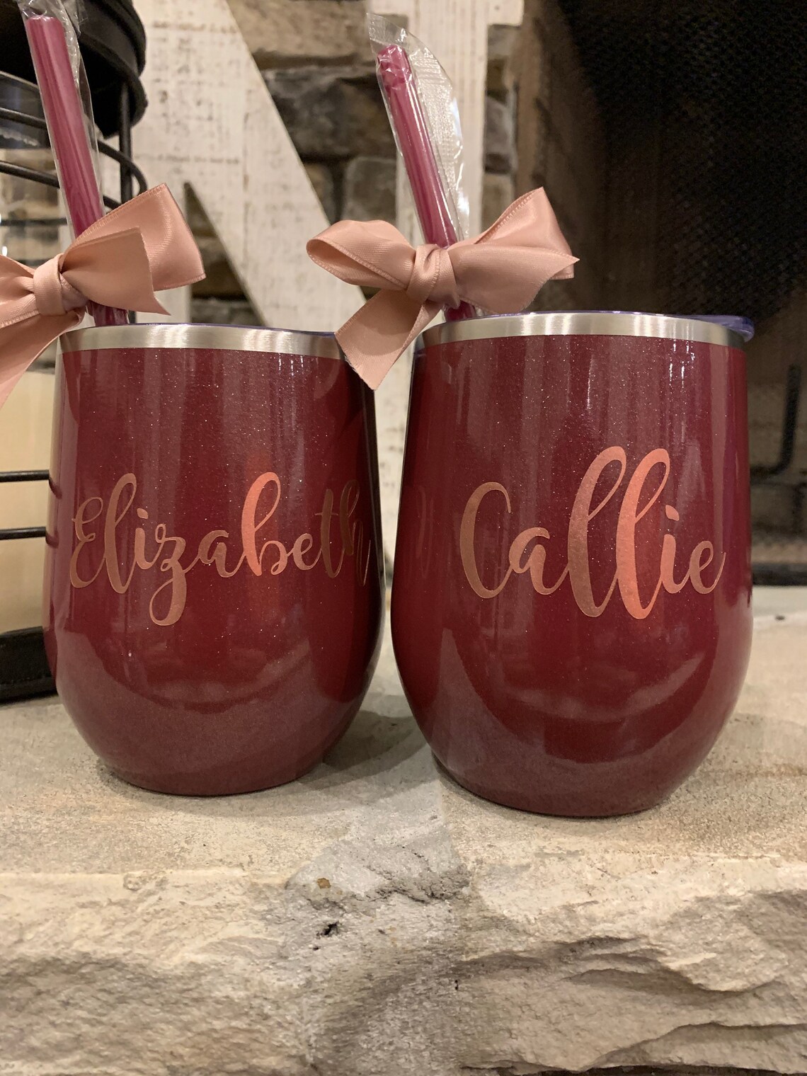 MAROON BRIDESMAID TUMBLER Personalized Tumbler Wine Tumbler Etsy
