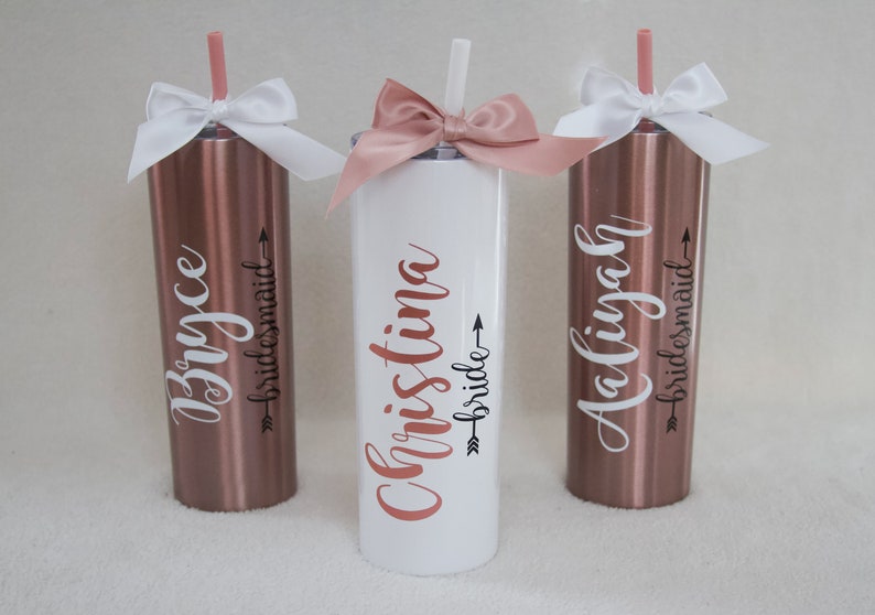 ROSE GOLD bridesmaid gift ideas, bridesmaids gifts on a budget,  bridesmaid proposal box, brides tribe gifts, maid of honor tumbler, gifts 