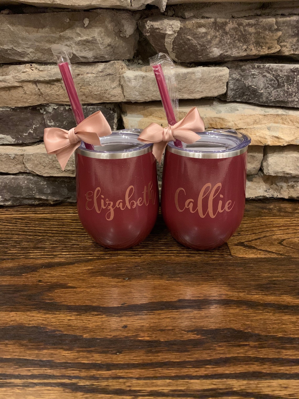 MAROON BRIDESMAID TUMBLER Personalized Tumbler Wine Tumbler Etsy
