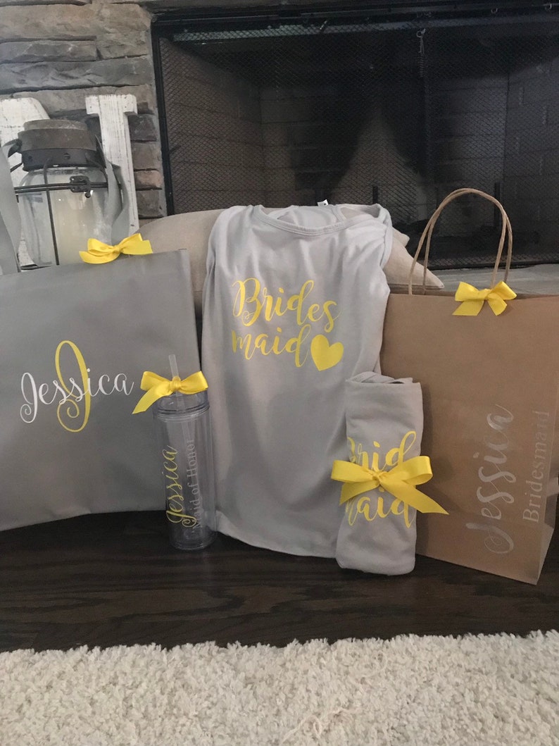 tumbler shirt Bridesmaid proposal gift set with personalized gift bag bridesmaid gifts bridal party bag unique gifts for bridesmaid