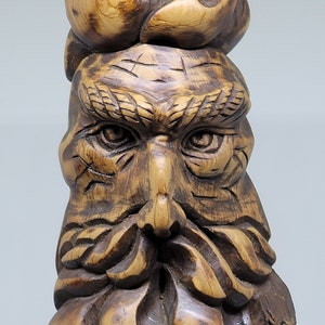Viking Wood Carving Sculpture, inspired on Norse Mythology, handmade with special attention to details which bring character and personality