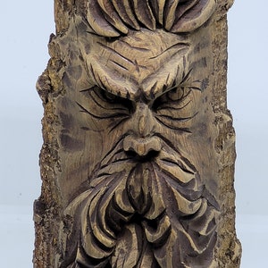Viking Wood Carving Sculpture, inspired on Norse Mythology, handmade with special attention to details which bring character and personality