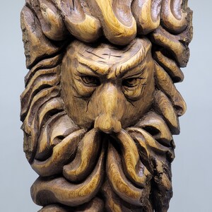 Handmade Viking Wood Carving: Norse Mythology Berserker Sculpture