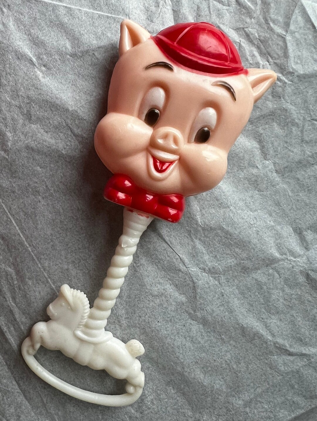 WARNER BROTHERS Porky Pig Rattle Toy Plastic Made 1975 - Etsy