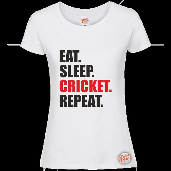 Eat Sleep Cricket Repeat Funny Ladies 