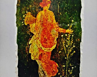 Woman picking flowers, Pompeii, Fresco