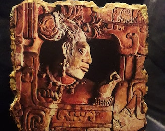 Piedras Negras, Maya Culture throne, Mayan Art, Fresco (VISUAL PRINT)