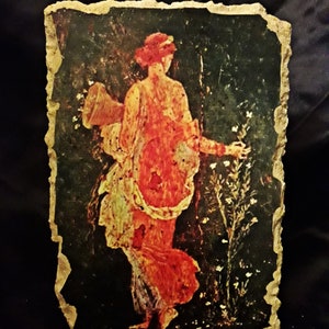 Woman picking flowers, Pompeii, Fresco