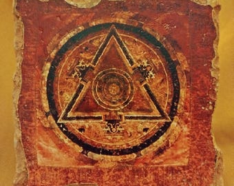 Tibetan mandala, wedding spiritual gift, meditation, Miniature, Fresco