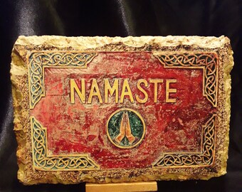 Namaste, Indian art, Hinduism, Fresco (VISUAL PRINT)