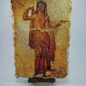 Hermaphroditos, a child of Aphrodite and Hermes, Greek mythology art, Fresco