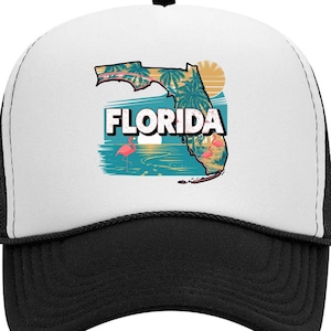 Vintage Florida Hat, High Profile Otto Hat, State of Florida Hat, Retro FL, Florida foam hat