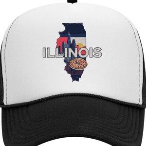 Vintage Illinois Hat, High Profile Otto Hat, State of Illinois Hat, Retro IL, Illinois foam hat