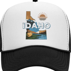 Vintage Style Idaho Hat, High Profile Otto Hat, State of Idaho Hat, Retro ID, Idaho foam hat