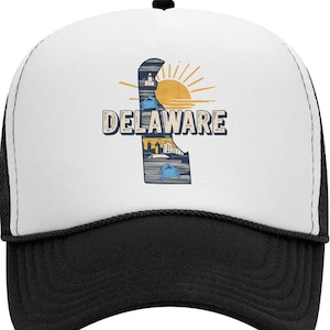 Vintage Style Delaware Hat, High Profile Otto Hat, State of Delaware Hat, Retro DE, Delaware foam hat