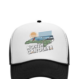 chapeau de style vintage de la Caroline du Nord, chapeau Otto haut profil, chapeau de l&#39;État de Caroline du Nord, rétro de Caroline du Nord, chapeau en mousse de Caroline du Nord, Caroline du Nord