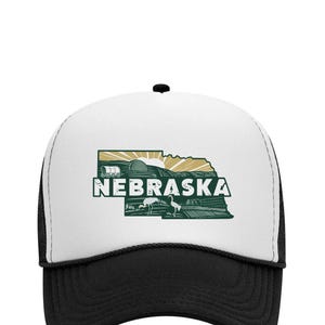 Vintage Style Nebraska Hat, High Profile Otto Hat, State of Nebraska Hat, Nebraska Retro , Nebraska foam hat, NE