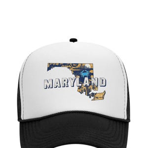Vintage Maryland State Trucker Hat, högprofilerad skumkeps