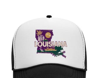 Cappello vintage della Louisiana, cappello Otto alto, cappello dello Stato della Louisiana, Louisiana retrò, cappello in schiuma della Louisiana, LA