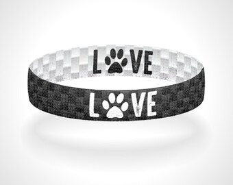100% SALE BENEFITS RESCUE Hand & Paw Handcrafted Love Flat Rubber Bracelets 