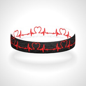 Reversible Heartbeat Nurse Appreciation Bracelet Wristband
