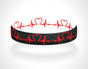 Reversible Heartbeat Nurse Appreciation Bracelet Wristband