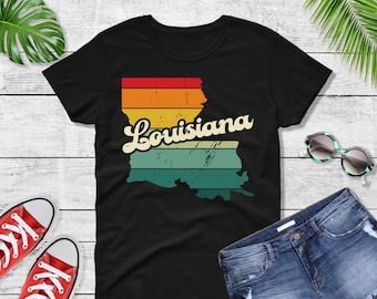 Comfort Colors Louisiana Retro T-Shirt, Vintage State Tee