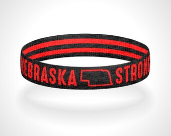 Reversible Nebraska Strong Bracelet Wristband