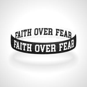 Reversible Faith Over Fear Bracelet Wristband Custom Faith Bracelet, Custom Christian Wristband