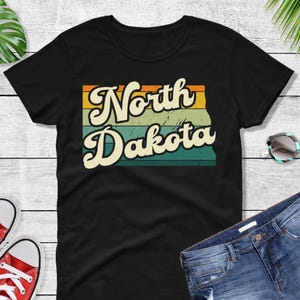 Comfort Colors® North Dakota Retro Vintage Shirt, State of North Dakota, Retro Vintage North Dakota Tee, Cute North Dakota TShirt