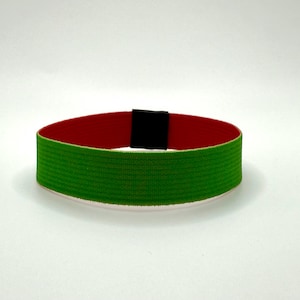 Red and Green Custom Reversible Bracelet Wristband