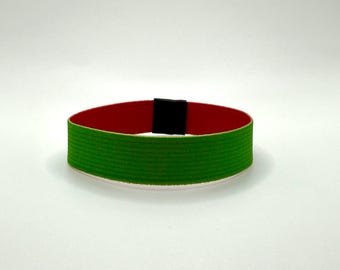 Red and Green Custom Reversible Bracelet Wristband