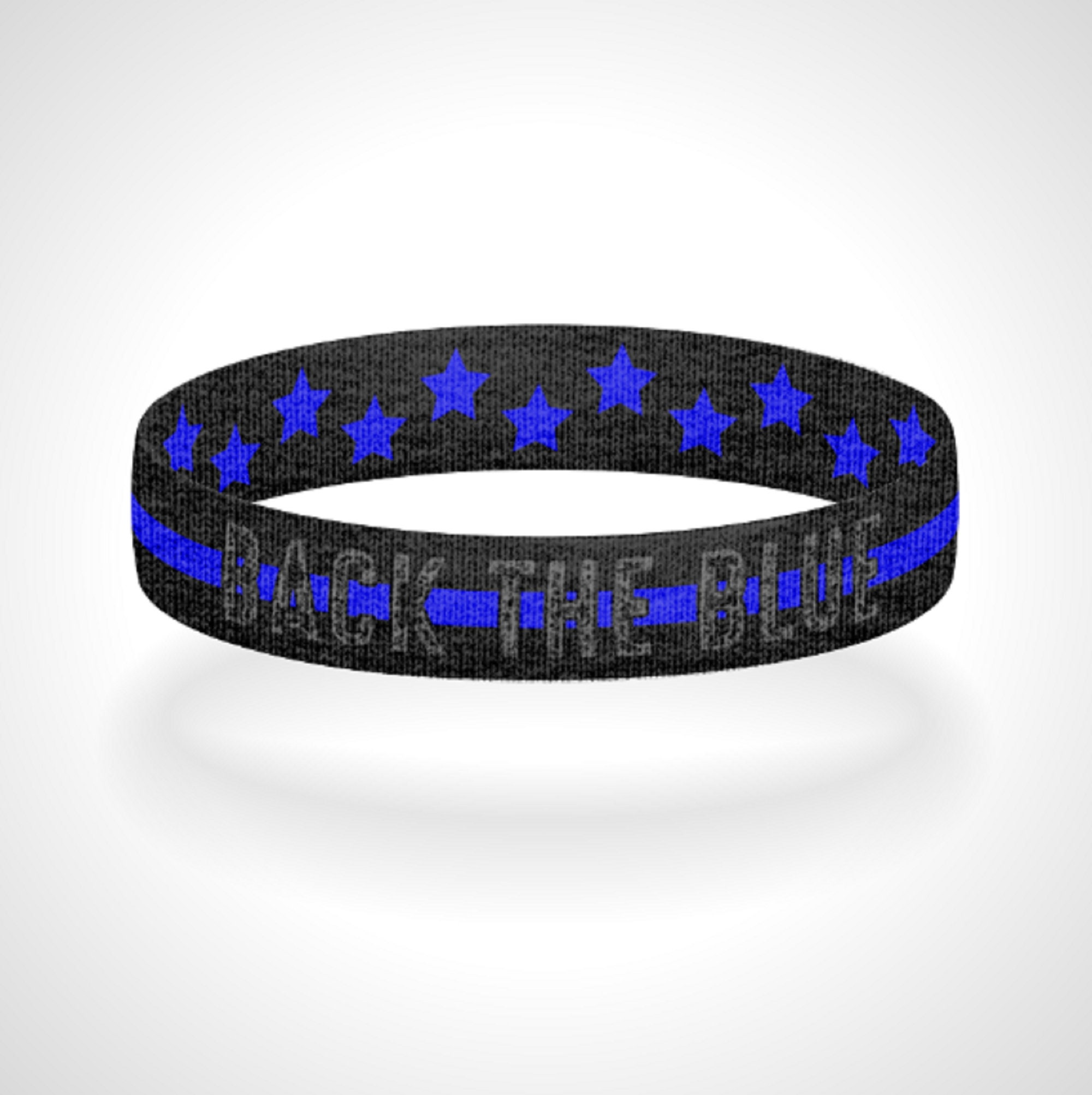 Reversible Thin Blue Line Back the Blue Police Appreciation Wristband Bracelet
