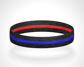 Reversible Thin Blue Line Apreciación de la policía Thin Red Line Fire Apreciación Pulsera Pulsera