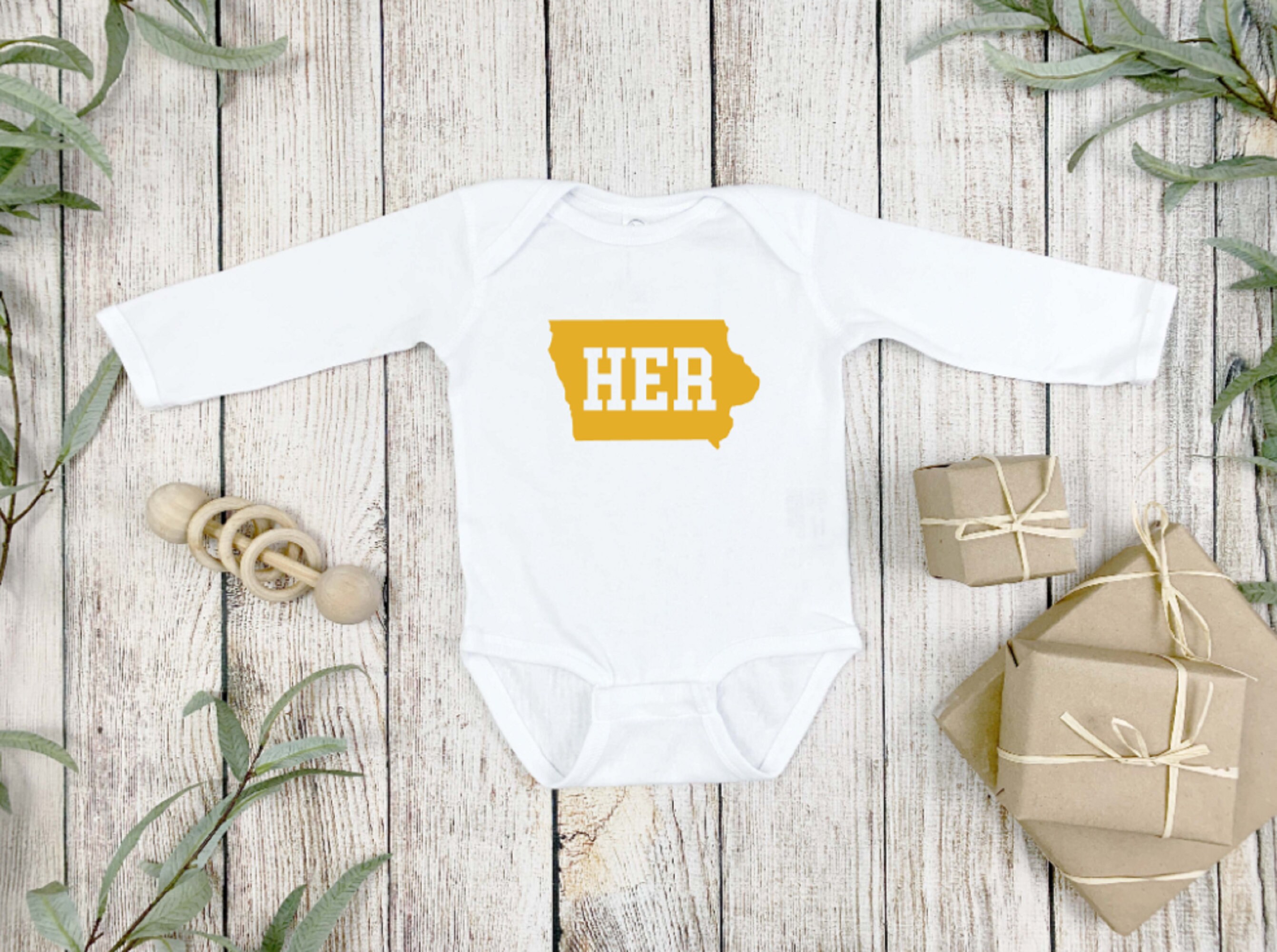 Iowa Her Long Sleeve Onesie®, Clark Her Bodysuit, Iowa Fans, Iowa Basketball